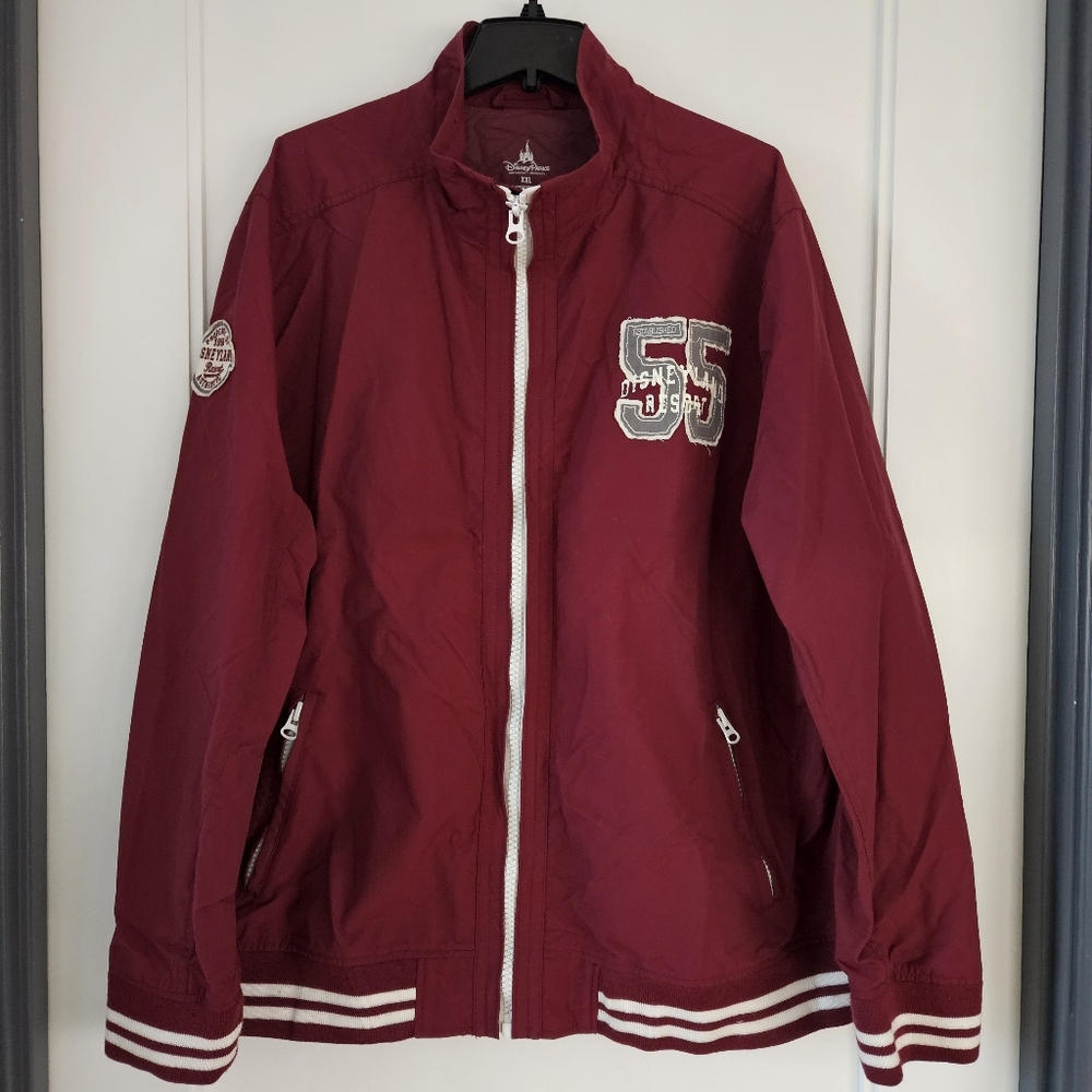 Disney Parks DISNEYLAND Resort Maroon Windbreaker Jacket 2XL Full Zip NWOT